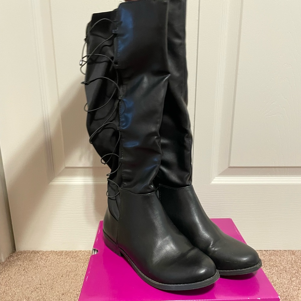 Womens Black Calf Boots - 8.5
